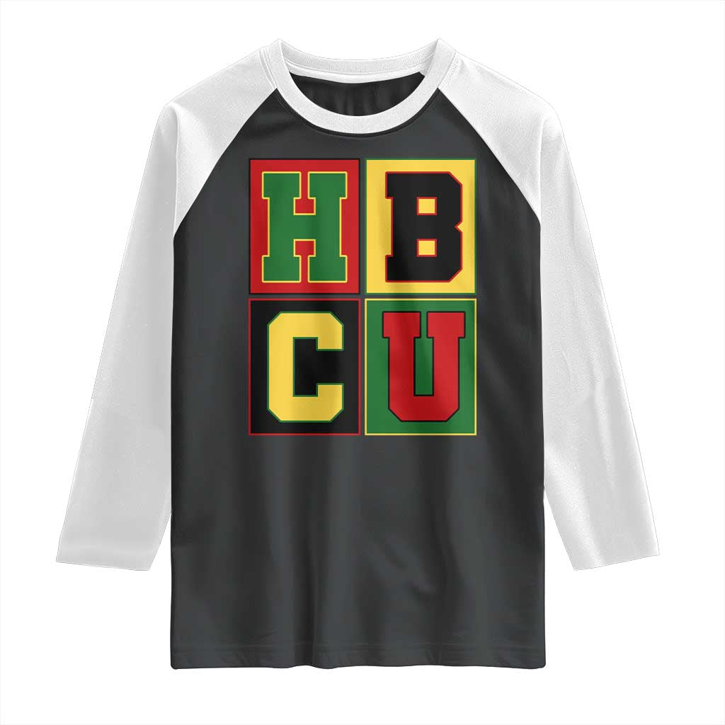 HBCU Block Letter Pride Graphic Raglan Shirt College Support Statement Black Excellence
