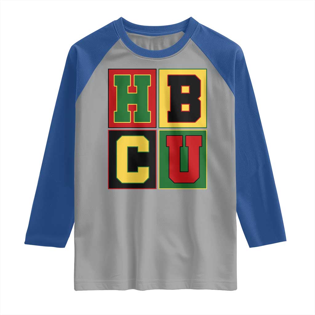 HBCU Block Letter Pride Graphic Raglan Shirt College Support Statement Black Excellence