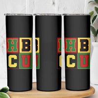 HBCU Block Letter Pride Graphic Skinny Tumbler College Support Statement Black Excellence