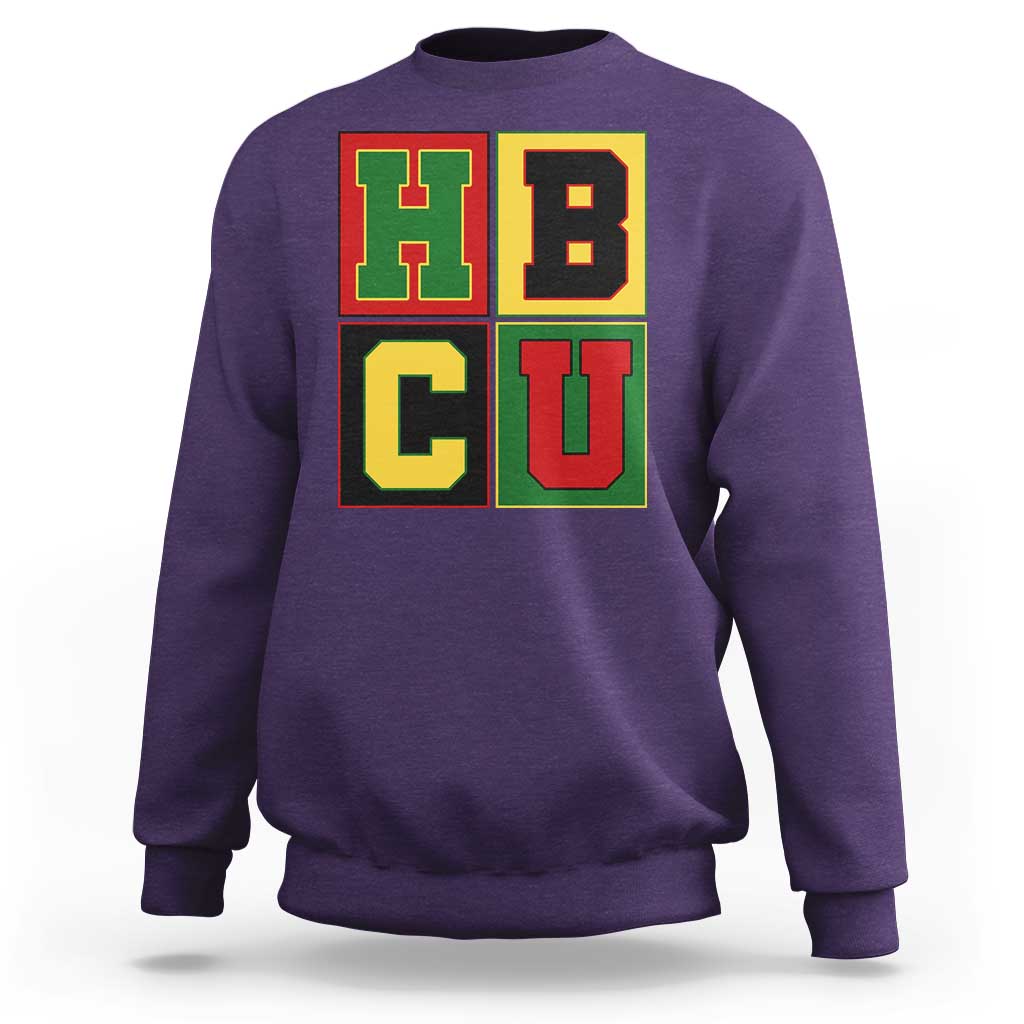 HBCU Block Letter Pride Graphic Sweatshirt College Support Statement Black Excellence