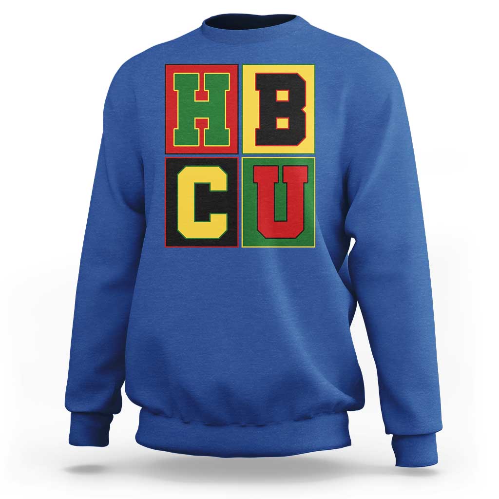 HBCU Block Letter Pride Graphic Sweatshirt College Support Statement Black Excellence