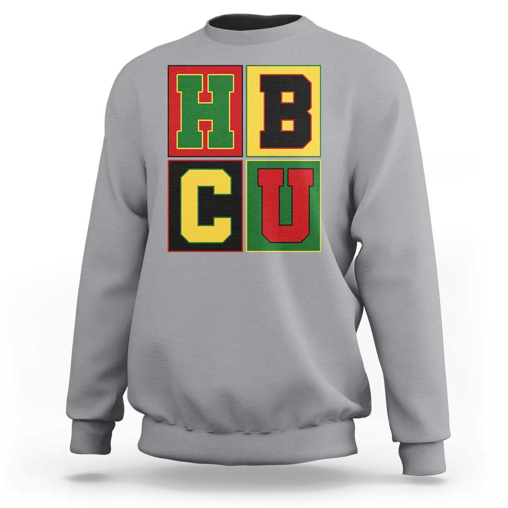 HBCU Block Letter Pride Graphic Sweatshirt College Support Statement Black Excellence