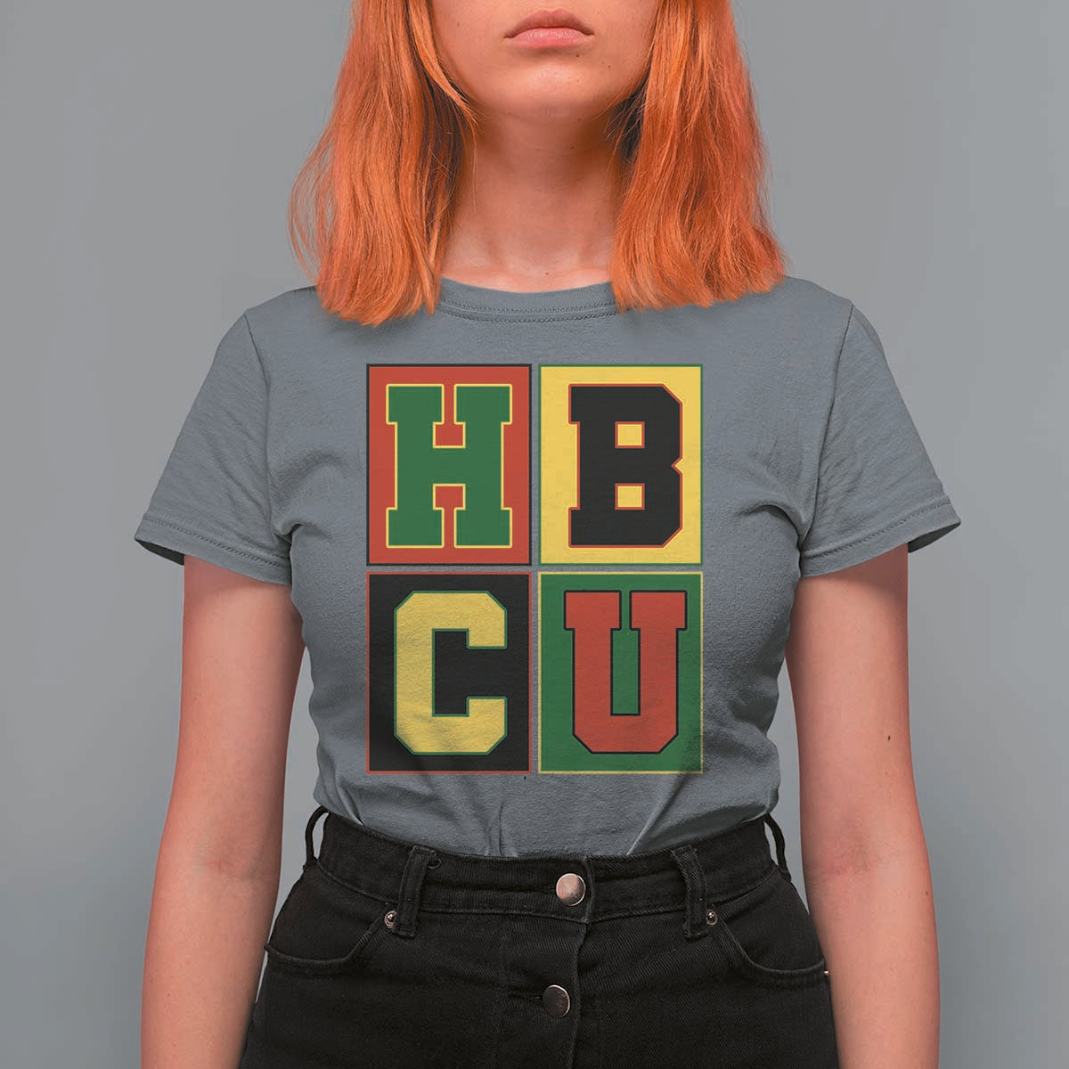 HBCU Block Letter Pride Graphic T Shirt For Women College Support Statement Black Excellence