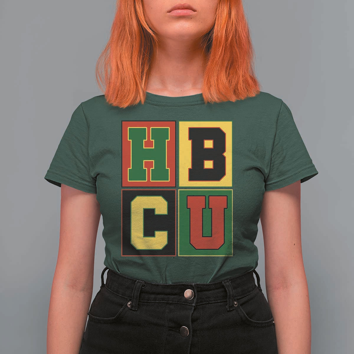 HBCU Block Letter Pride Graphic T Shirt For Women College Support Statement Black Excellence