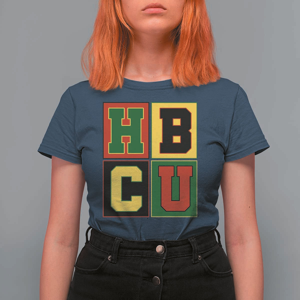 HBCU Block Letter Pride Graphic T Shirt For Women College Support Statement Black Excellence