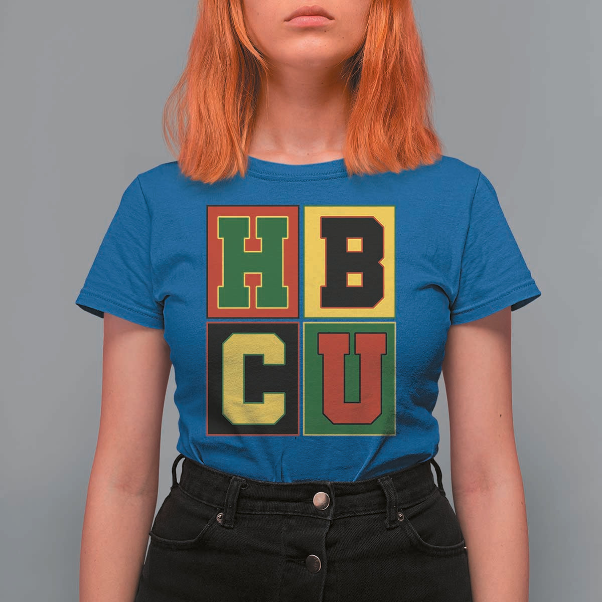 HBCU Block Letter Pride Graphic T Shirt For Women College Support Statement Black Excellence