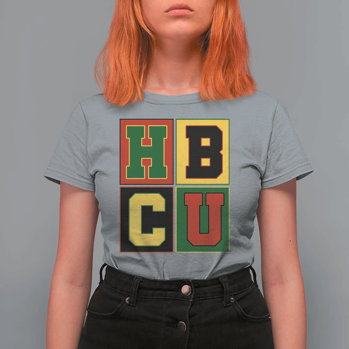 HBCU Block Letter Pride Graphic T Shirt For Women College Support Statement Black Excellence