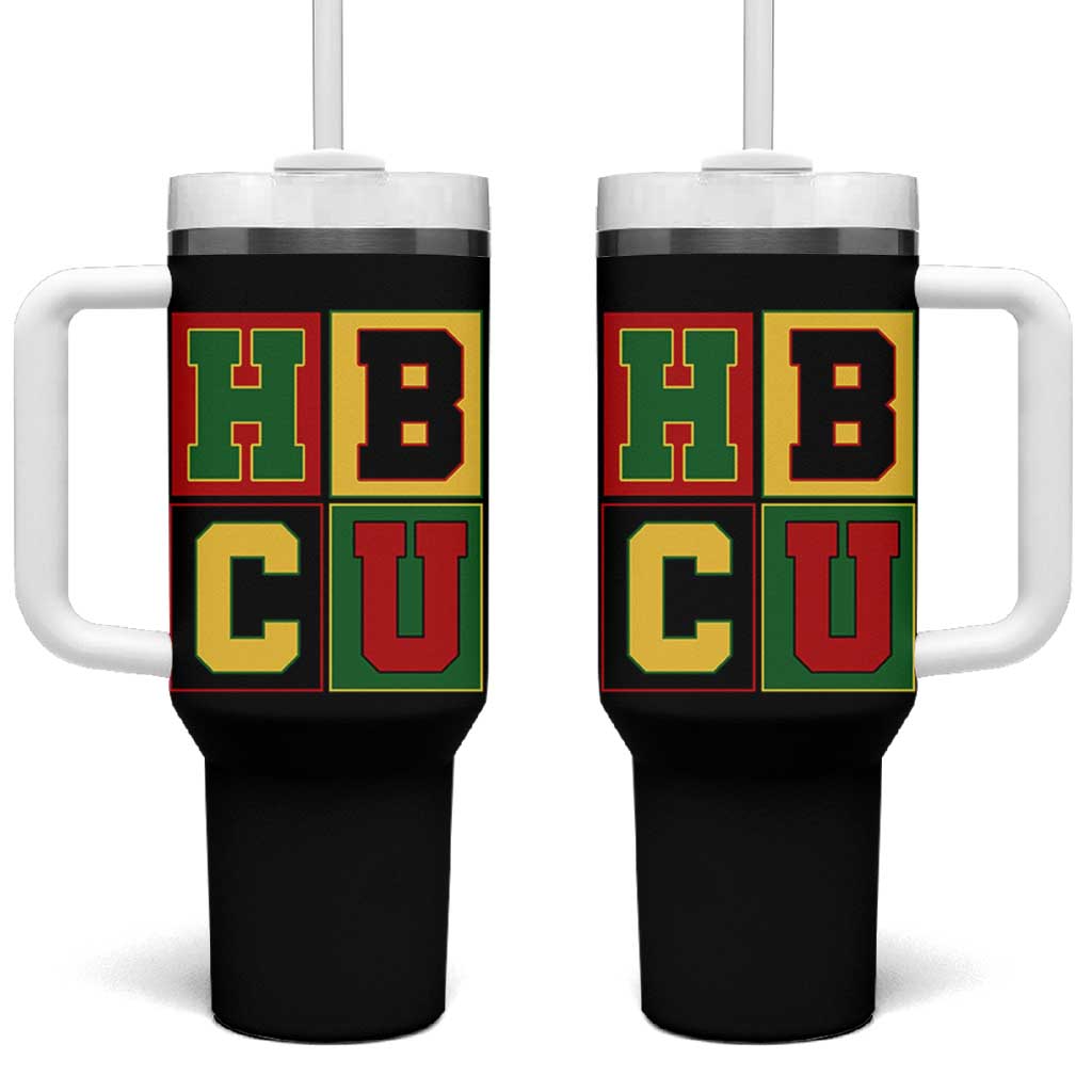 HBCU Block Letter Pride Graphic Tumbler With Handle College Support Statement Black Excellence