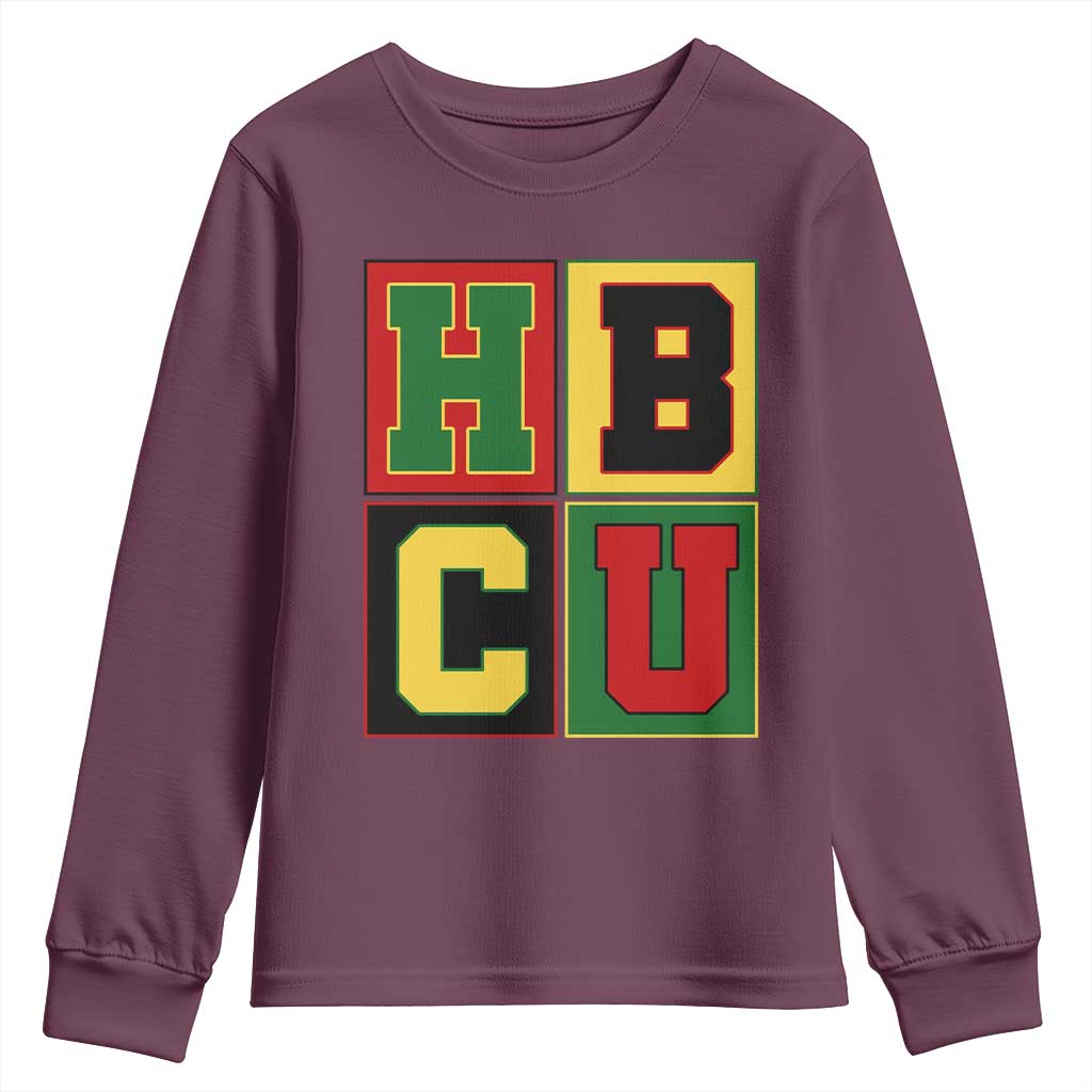 HBCU Block Letter Pride Graphic Youth Sweatshirt College Support Statement Black Excellence