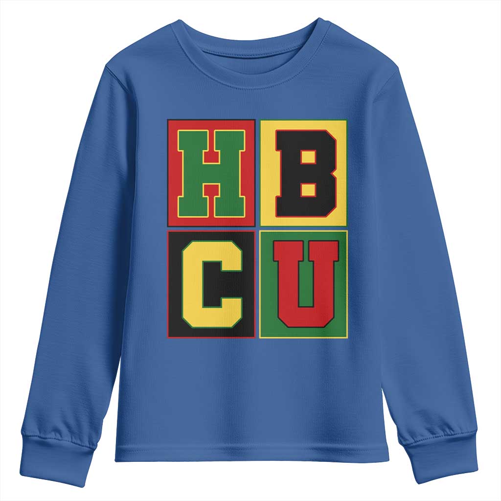 HBCU Block Letter Pride Graphic Youth Sweatshirt College Support Statement Black Excellence