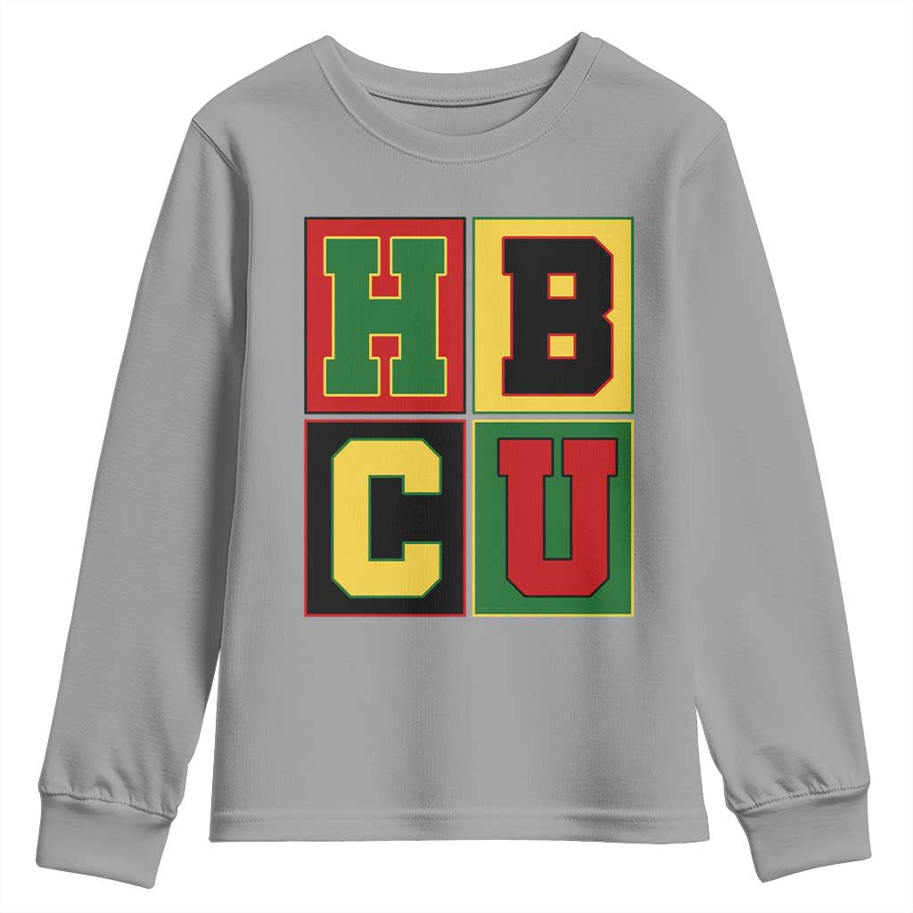 HBCU Block Letter Pride Graphic Youth Sweatshirt College Support Statement Black Excellence