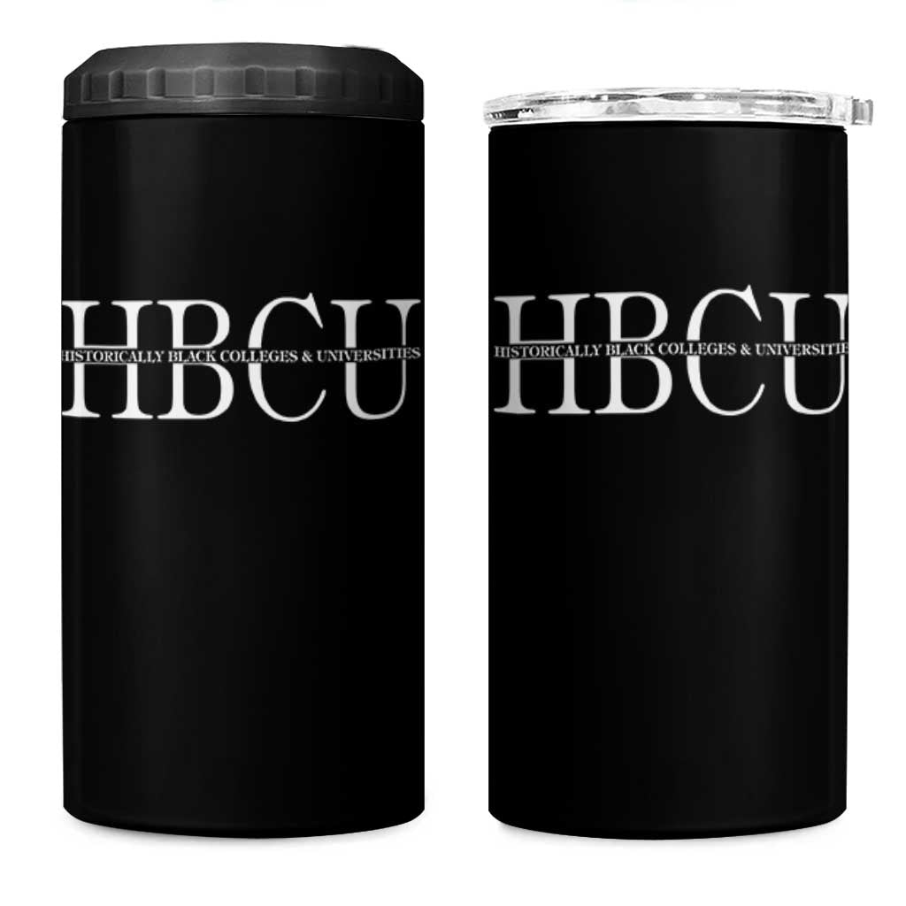 HBCU Pride Classic Statement 4 in 1 Can Cooler Tumbler Minimalist Black Excellence and History