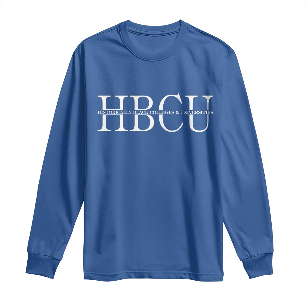 HBCU Pride Classic Statement Long Sleeve Shirt Minimalist Black Excellence and History