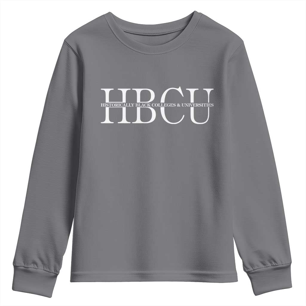 HBCU Pride Classic Statement Youth Sweatshirt Minimalist Black Excellence and History