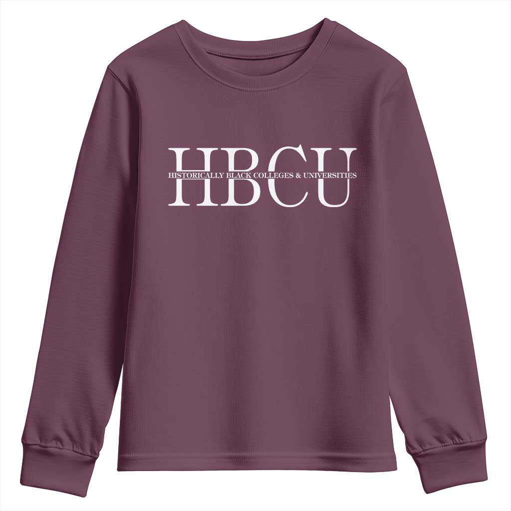 HBCU Pride Classic Statement Youth Sweatshirt Minimalist Black Excellence and History