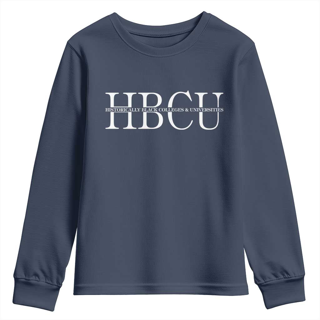 HBCU Pride Classic Statement Youth Sweatshirt Minimalist Black Excellence and History