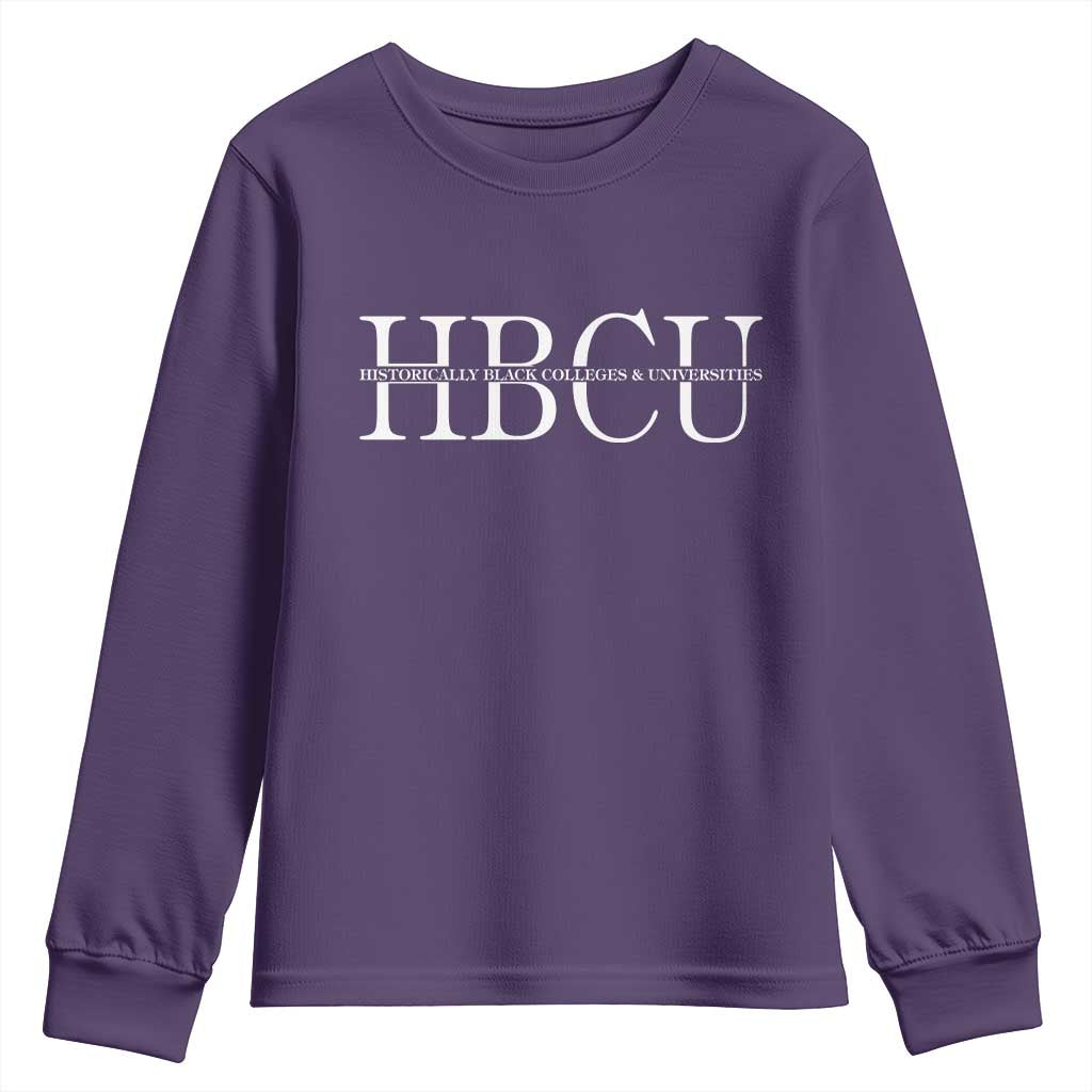 HBCU Pride Classic Statement Youth Sweatshirt Minimalist Black Excellence and History