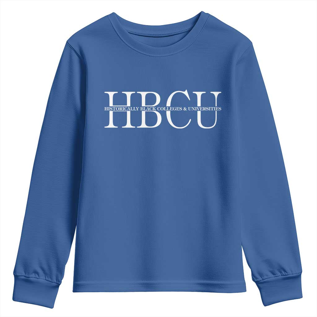 HBCU Pride Classic Statement Youth Sweatshirt Minimalist Black Excellence and History