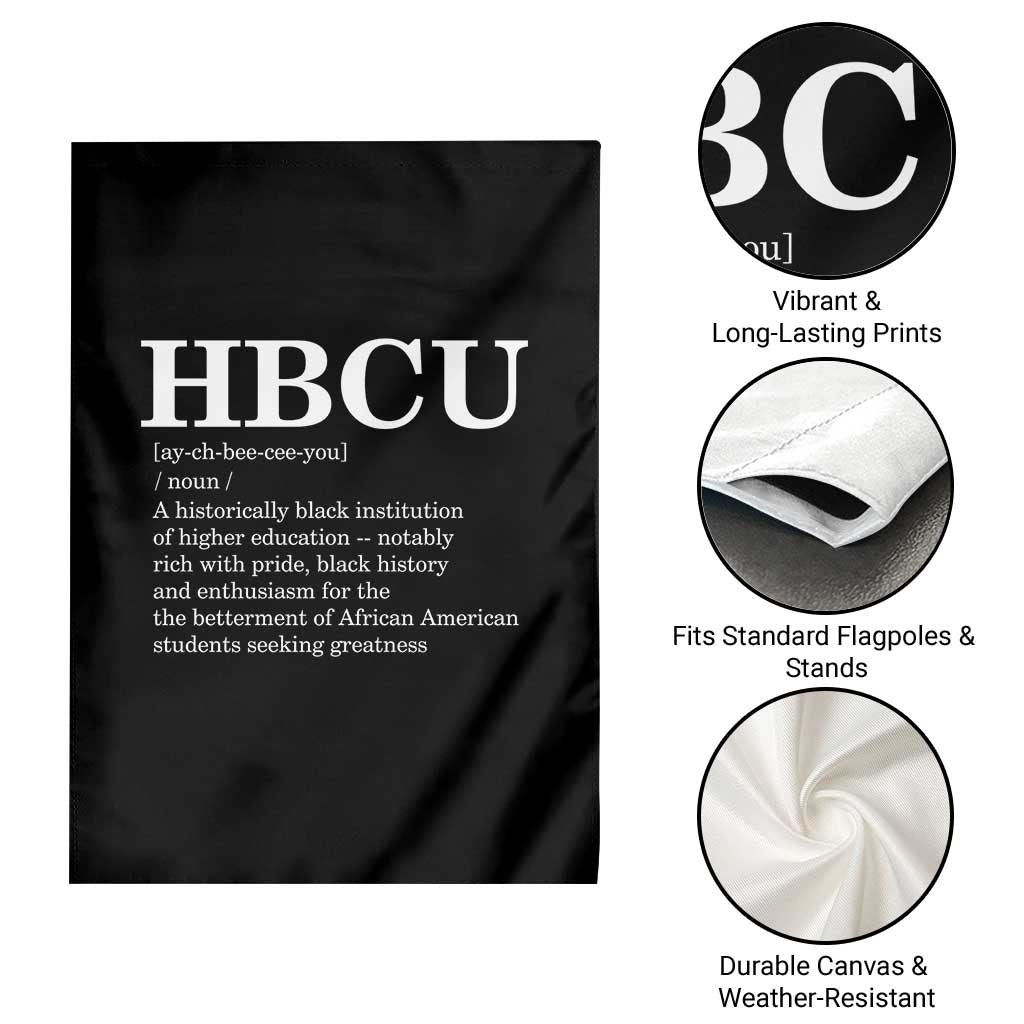 HBCU Definition Garden Flag Historically Black College Pride Celebrating Education and Black History