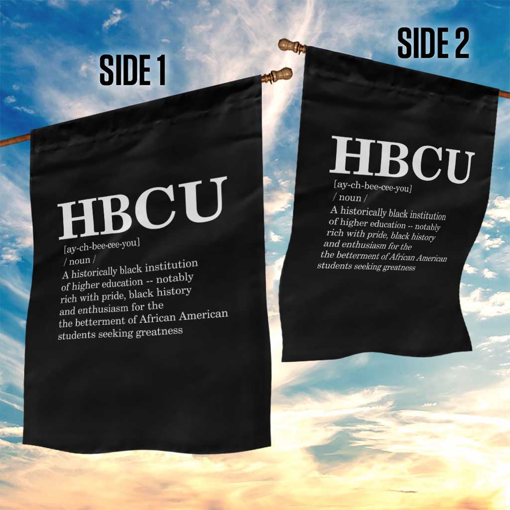 HBCU Definition Garden Flag Historically Black College Pride Celebrating Education and Black History