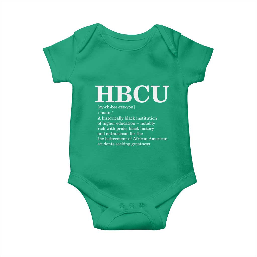 HBCU Definition Baby Onesie Historically Black College Pride Celebrating Education and Black History