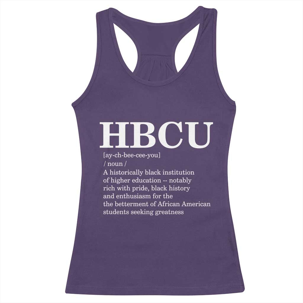 HBCU Definition Racerback Tank Top Historically Black College Pride Celebrating Education and Black History