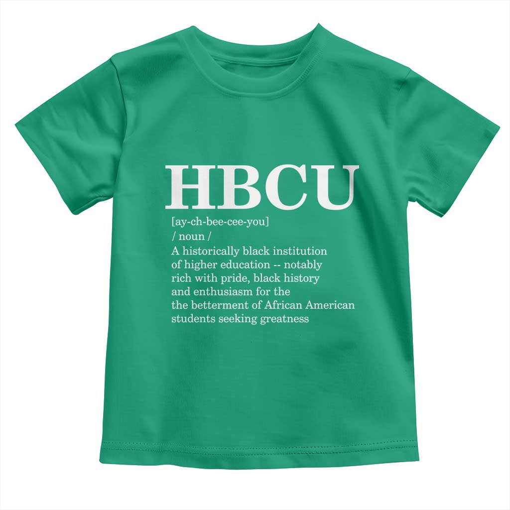 HBCU Definition Toddler T Shirt Historically Black College Pride Celebrating Education and Black History