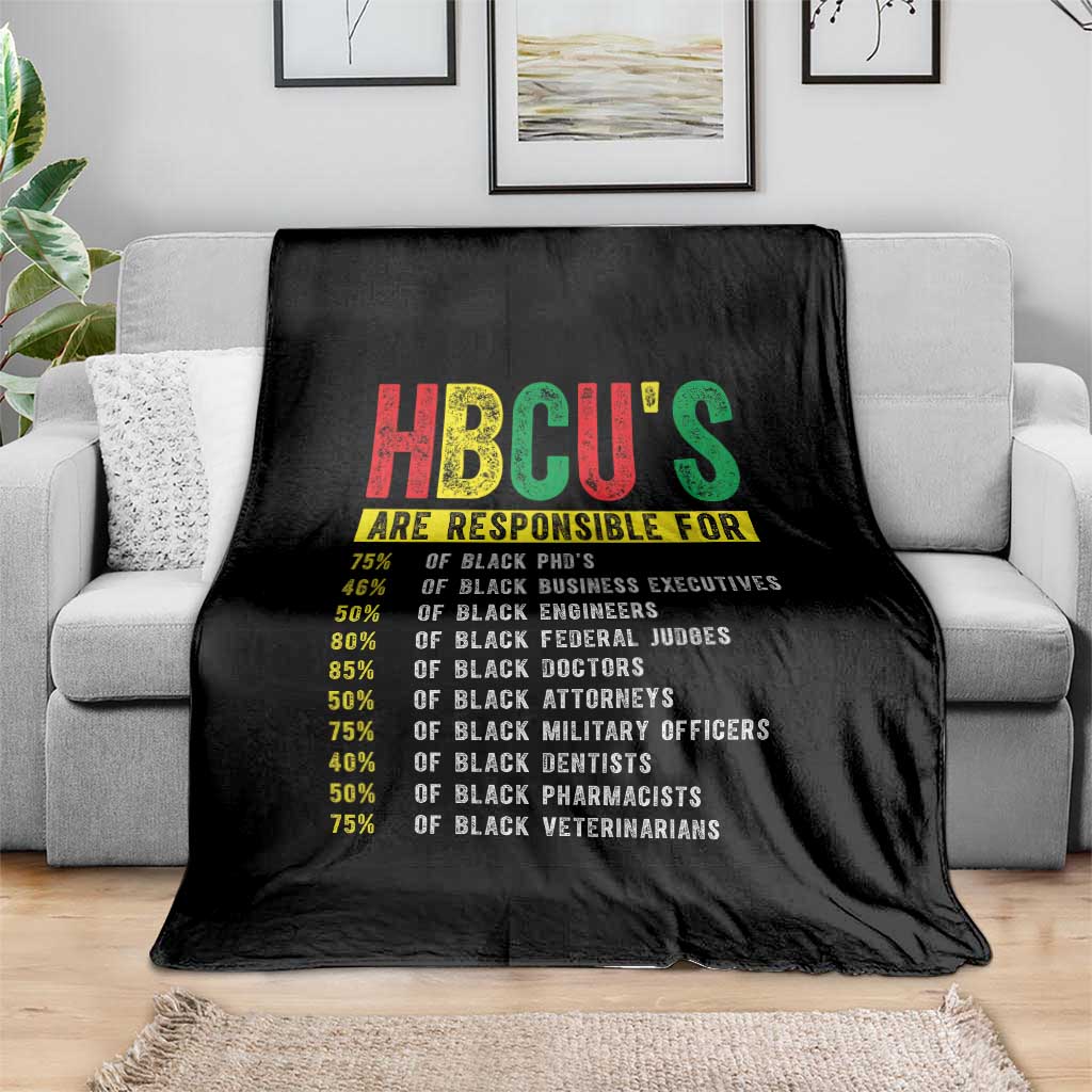 HBCUs Are Responsible For Black Excellence Throw Blanket Powerful Education Impact Statistics Pride