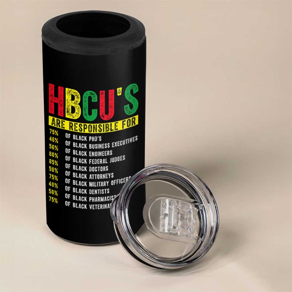 HBCUs Are Responsible For Black Excellence 4 in 1 Can Cooler Tumbler Powerful Education Impact Statistics Pride