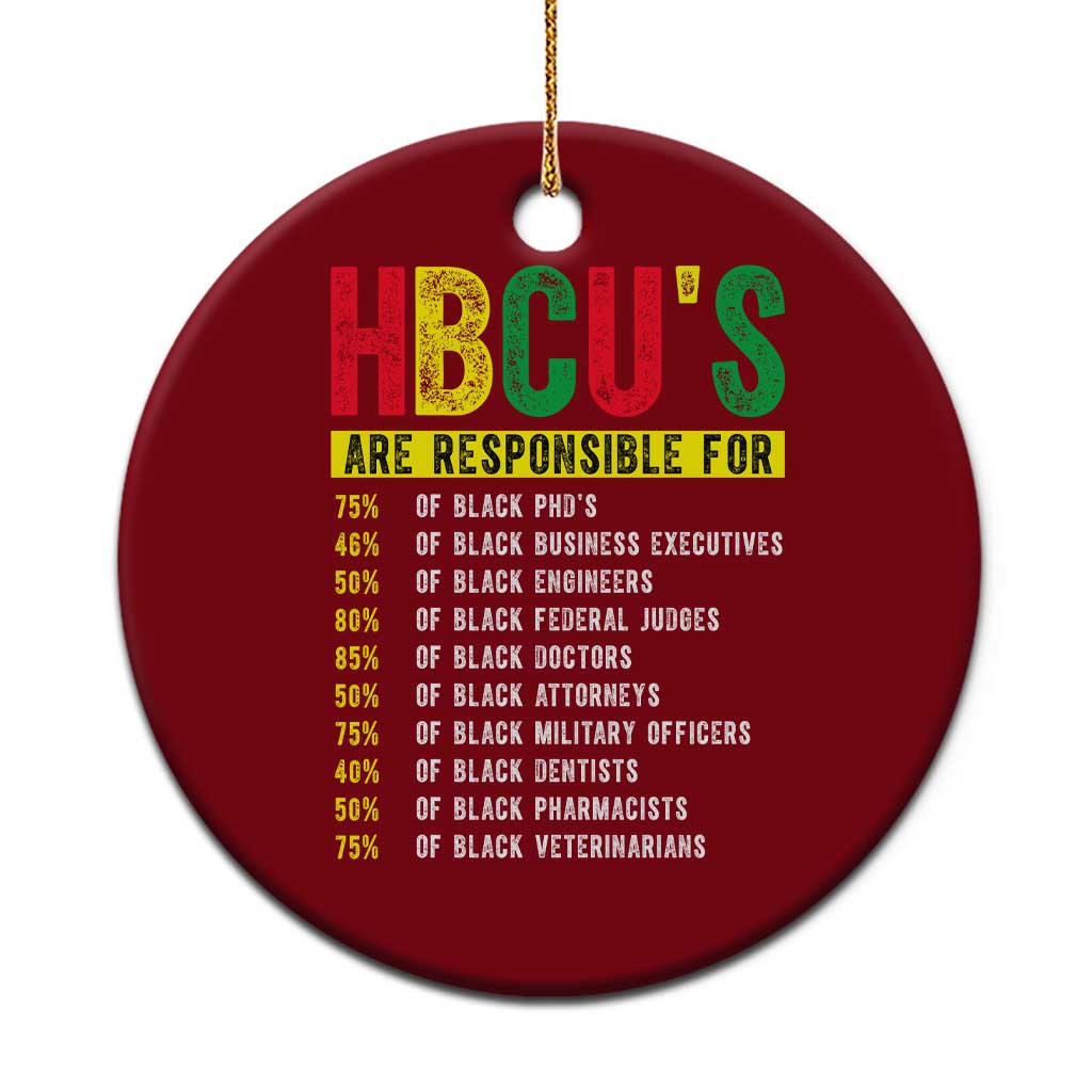 HBCUs Are Responsible For Black Excellence Ceramic Ornament Powerful Education Impact Statistics Pride