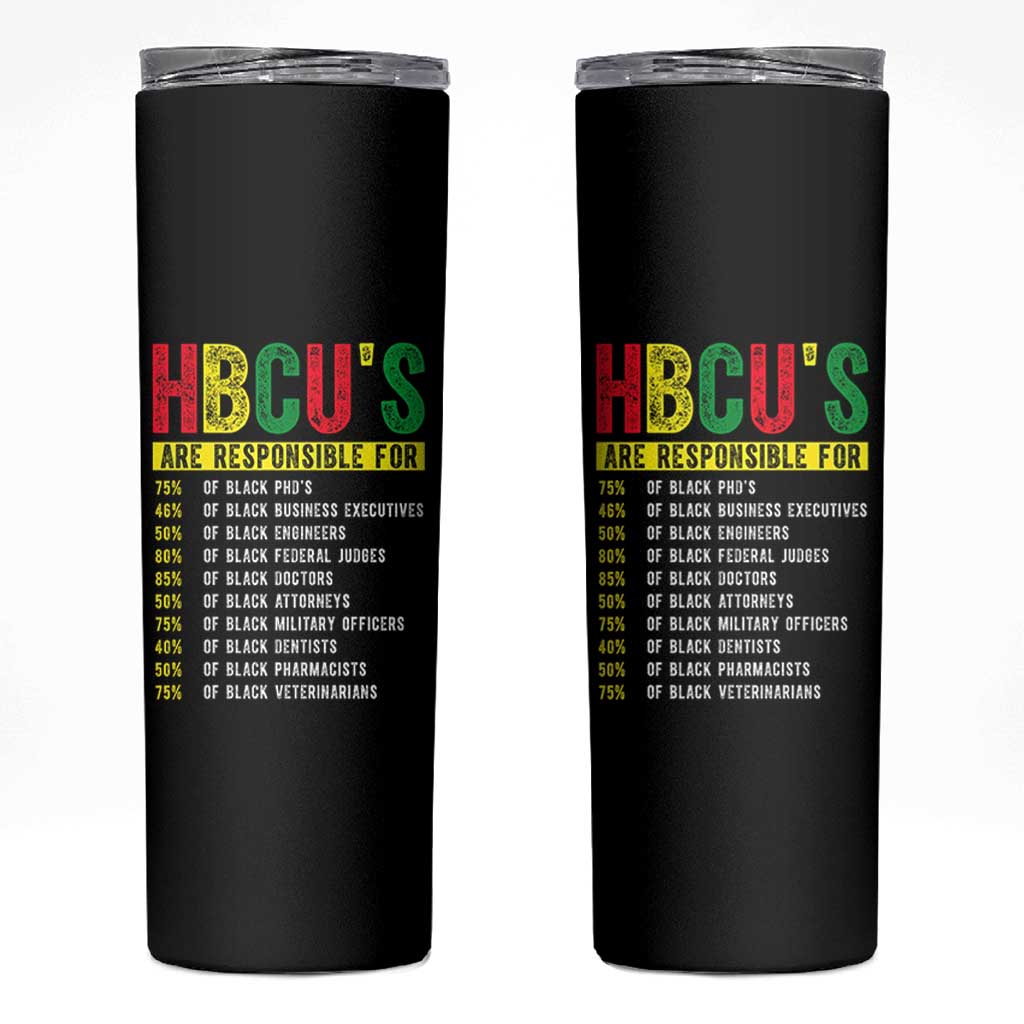 HBCUs Are Responsible For Black Excellence Skinny Tumbler Powerful Education Impact Statistics Pride