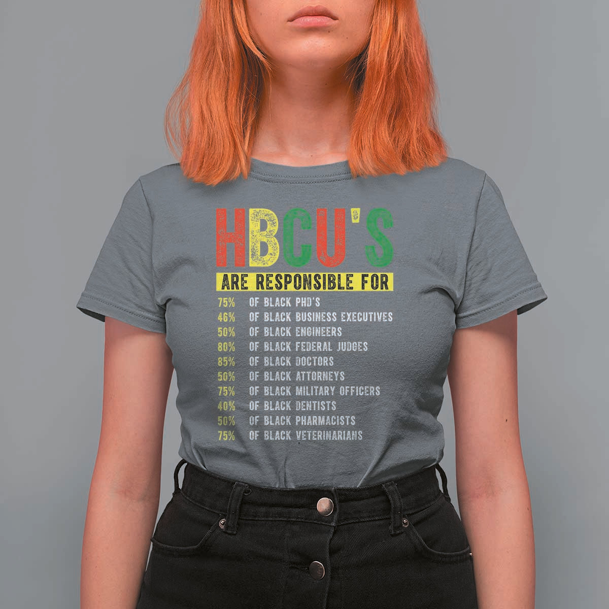 HBCUs Are Responsible For Black Excellence T Shirt For Women Powerful Education Impact Statistics Pride