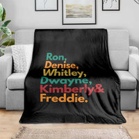 90s Black Sitcom HBCU Culture Tribute Throw Blanket Ron Denise Whitley Dwayne Kimberly Freddie