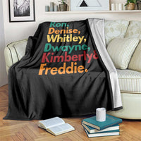 90s Black Sitcom HBCU Culture Tribute Throw Blanket Ron Denise Whitley Dwayne Kimberly Freddie