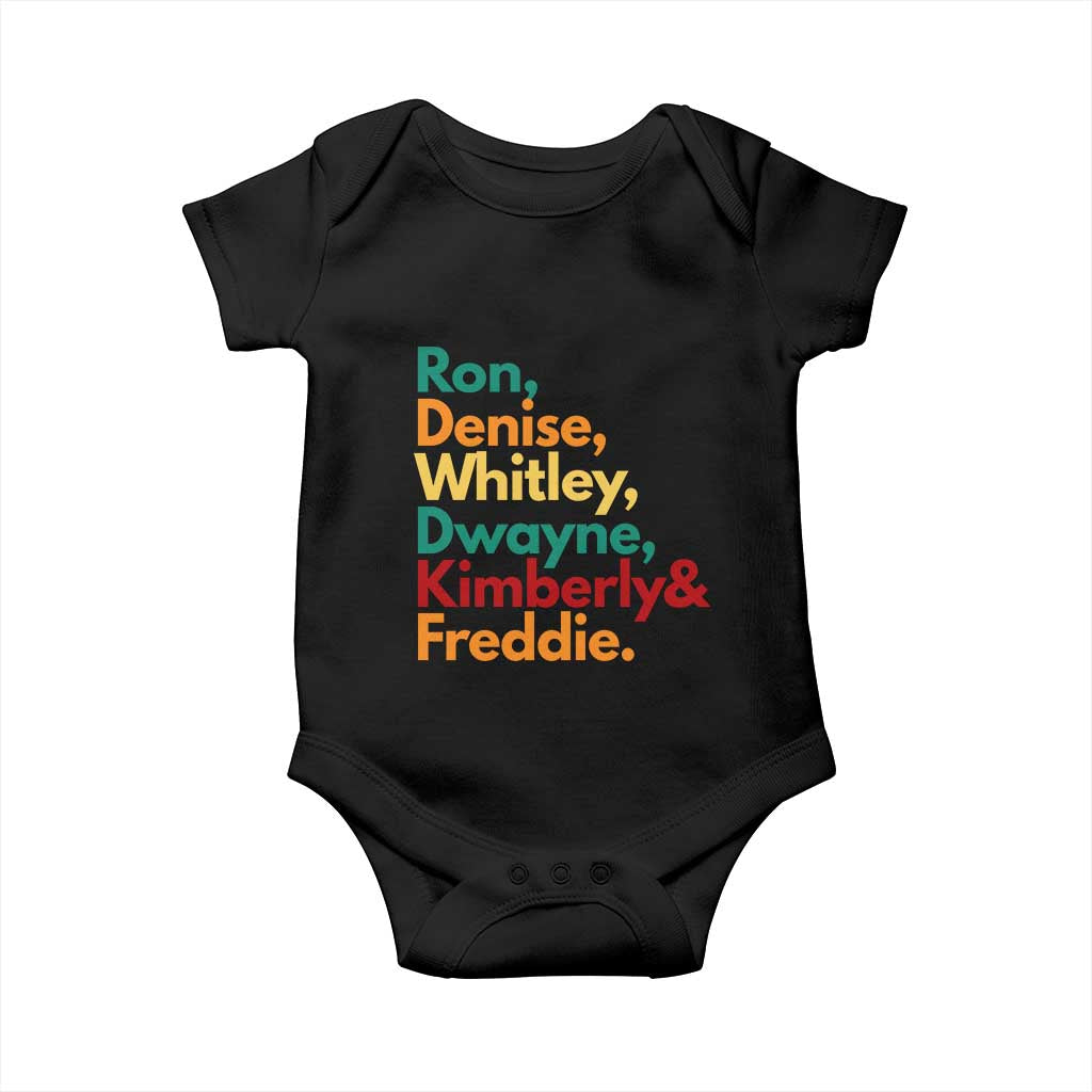 90s Black Sitcom HBCU Culture Tribute Baby Onesie Ron Denise Whitley Dwayne Kimberly Freddie