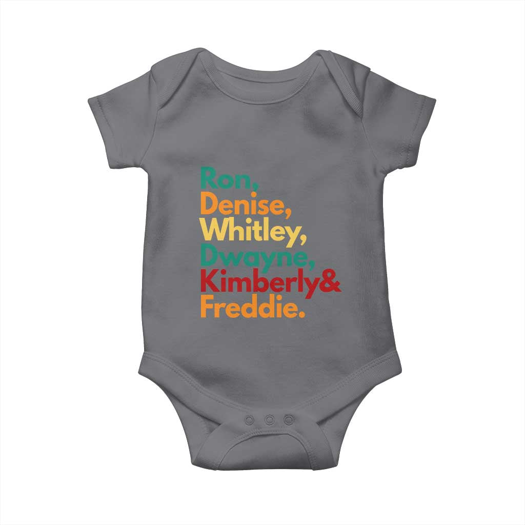 90s Black Sitcom HBCU Culture Tribute Baby Onesie Ron Denise Whitley Dwayne Kimberly Freddie