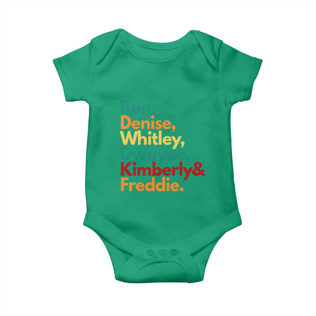 90s Black Sitcom HBCU Culture Tribute Baby Onesie Ron Denise Whitley Dwayne Kimberly Freddie