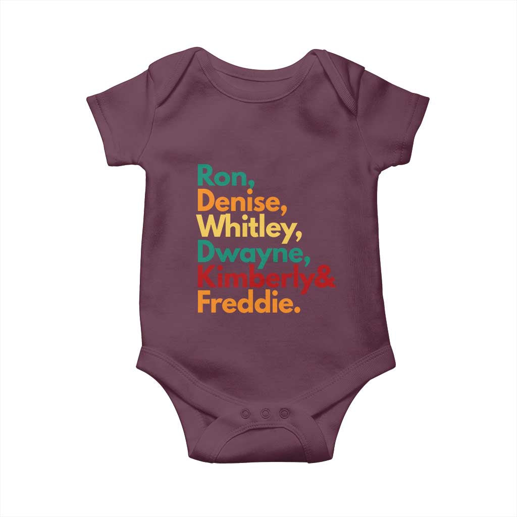 90s Black Sitcom HBCU Culture Tribute Baby Onesie Ron Denise Whitley Dwayne Kimberly Freddie