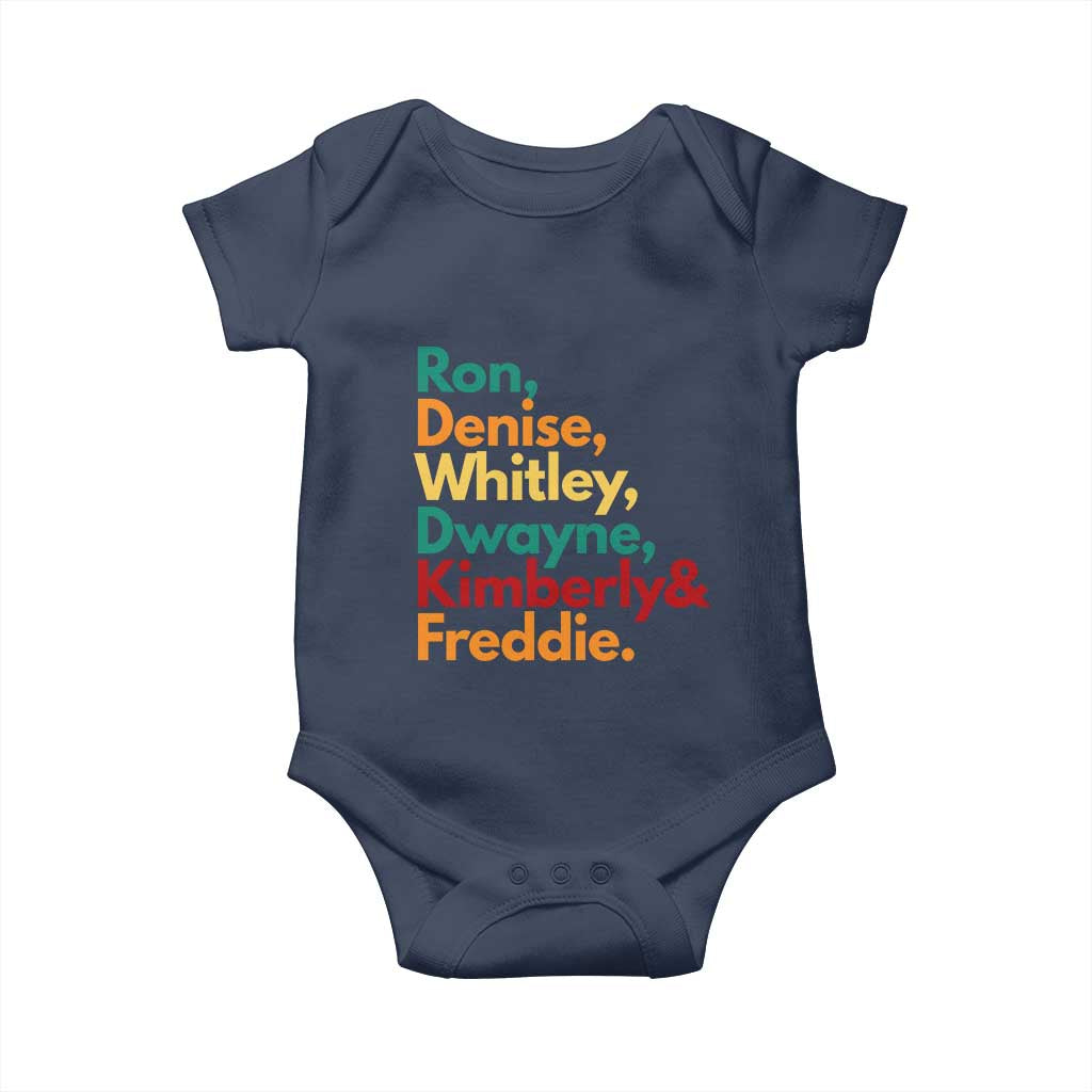 90s Black Sitcom HBCU Culture Tribute Baby Onesie Ron Denise Whitley Dwayne Kimberly Freddie