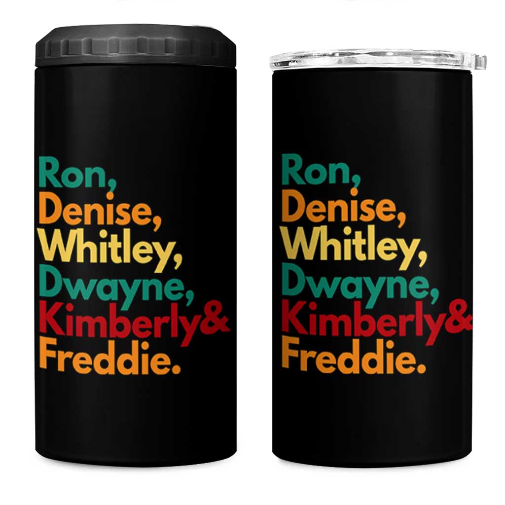 90s Black Sitcom HBCU Culture Tribute 4 in 1 Can Cooler Tumbler Ron Denise Whitley Dwayne Kimberly Freddie