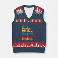 90s Black Sitcom HBCU Culture Tribute V-Neck Knit Sweater Vest Ron Denise Whitley Dwayne Kimberly Freddie
