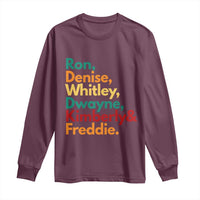 90s Black Sitcom HBCU Culture Tribute Long Sleeve Shirt Ron Denise Whitley Dwayne Kimberly Freddie