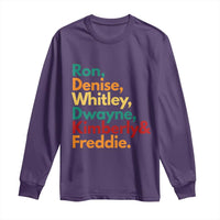 90s Black Sitcom HBCU Culture Tribute Long Sleeve Shirt Ron Denise Whitley Dwayne Kimberly Freddie