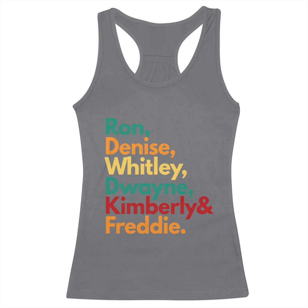 90s Black Sitcom HBCU Culture Tribute Racerback Tank Top Ron Denise Whitley Dwayne Kimberly Freddie