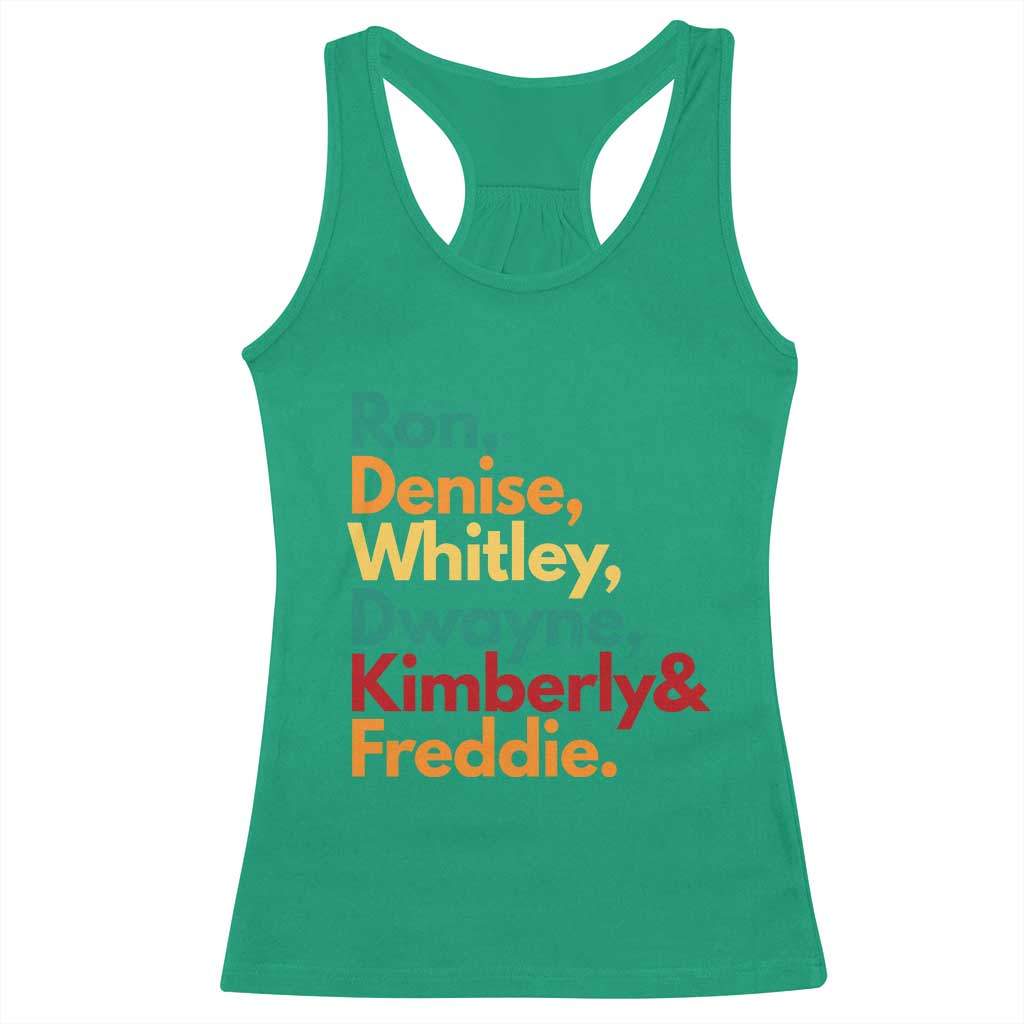 90s Black Sitcom HBCU Culture Tribute Racerback Tank Top Ron Denise Whitley Dwayne Kimberly Freddie
