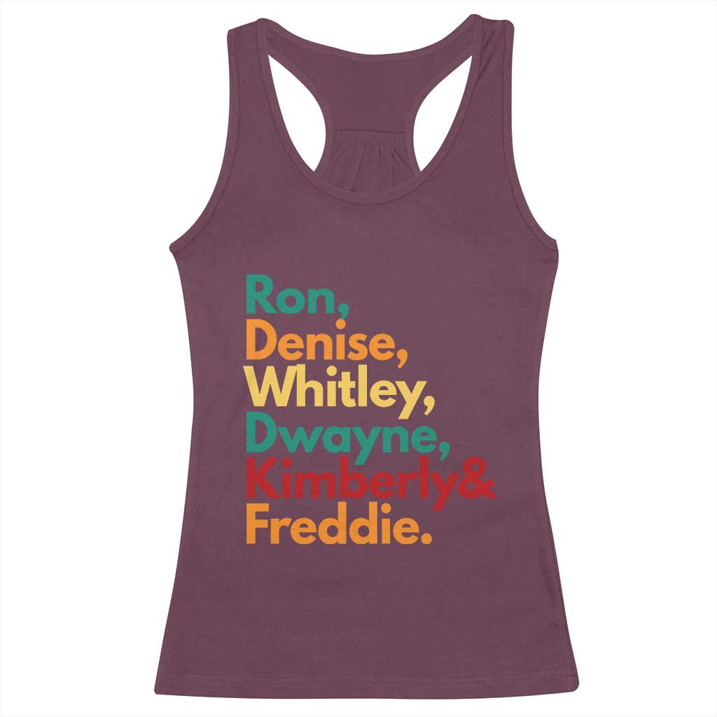 90s Black Sitcom HBCU Culture Tribute Racerback Tank Top Ron Denise Whitley Dwayne Kimberly Freddie