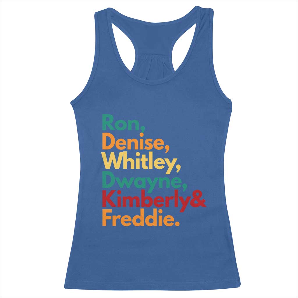 90s Black Sitcom HBCU Culture Tribute Racerback Tank Top Ron Denise Whitley Dwayne Kimberly Freddie