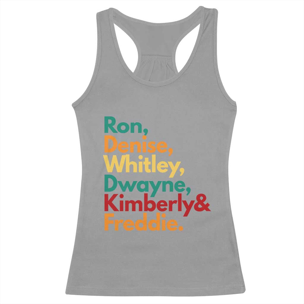 90s Black Sitcom HBCU Culture Tribute Racerback Tank Top Ron Denise Whitley Dwayne Kimberly Freddie