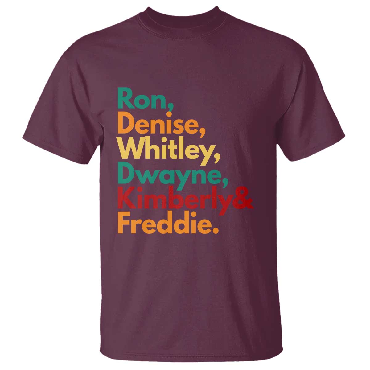 90s Black Sitcom HBCU Culture Tribute T Shirt Ron Denise Whitley Dwayne Kimberly Freddie