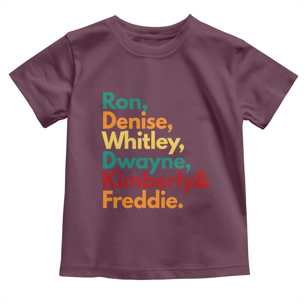 90s Black Sitcom HBCU Culture Tribute Toddler T Shirt Ron Denise Whitley Dwayne Kimberly Freddie